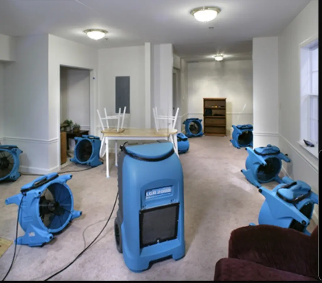 Air movers and dehumidifier setup for Water Extraction & Removal in Amsterdam